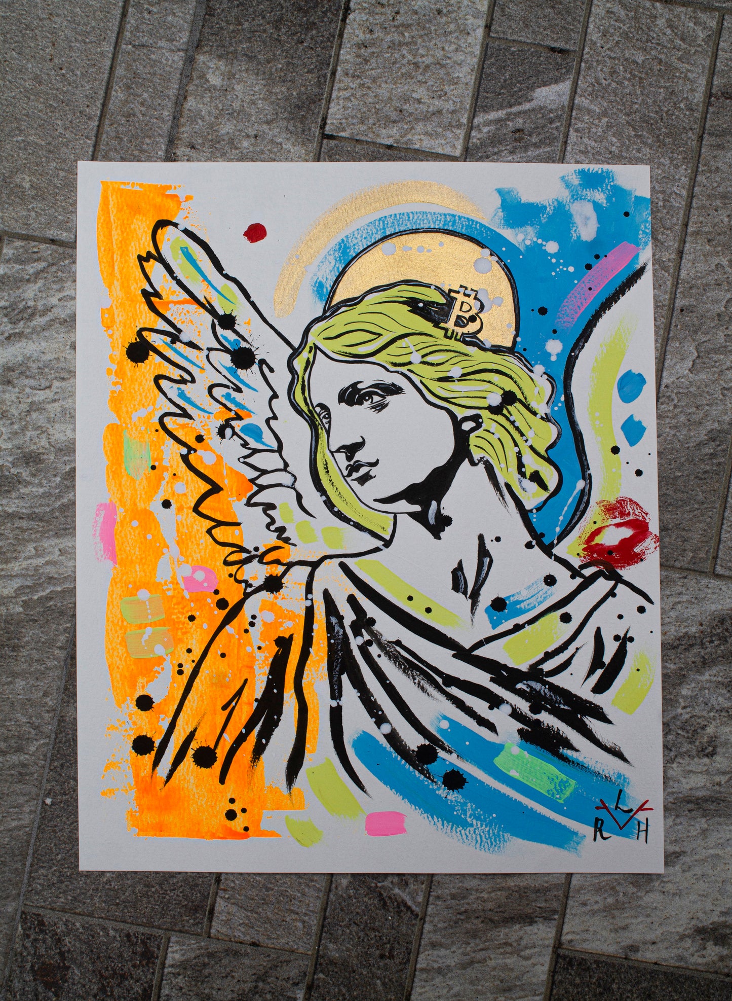 Bitcoin Angel — Orange, Blue & The Kiss