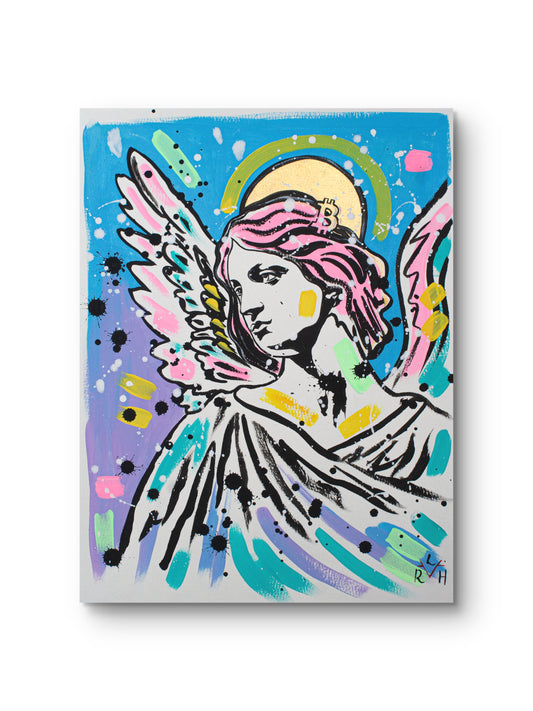 Bitcoin Angel — Sky Blue & Lilac
