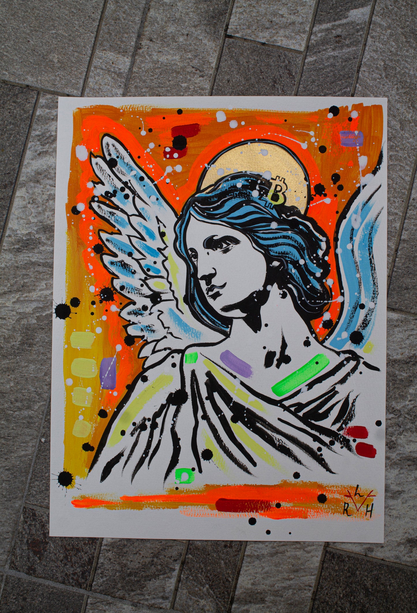 Bitcoin Angel — Orange & Yellow