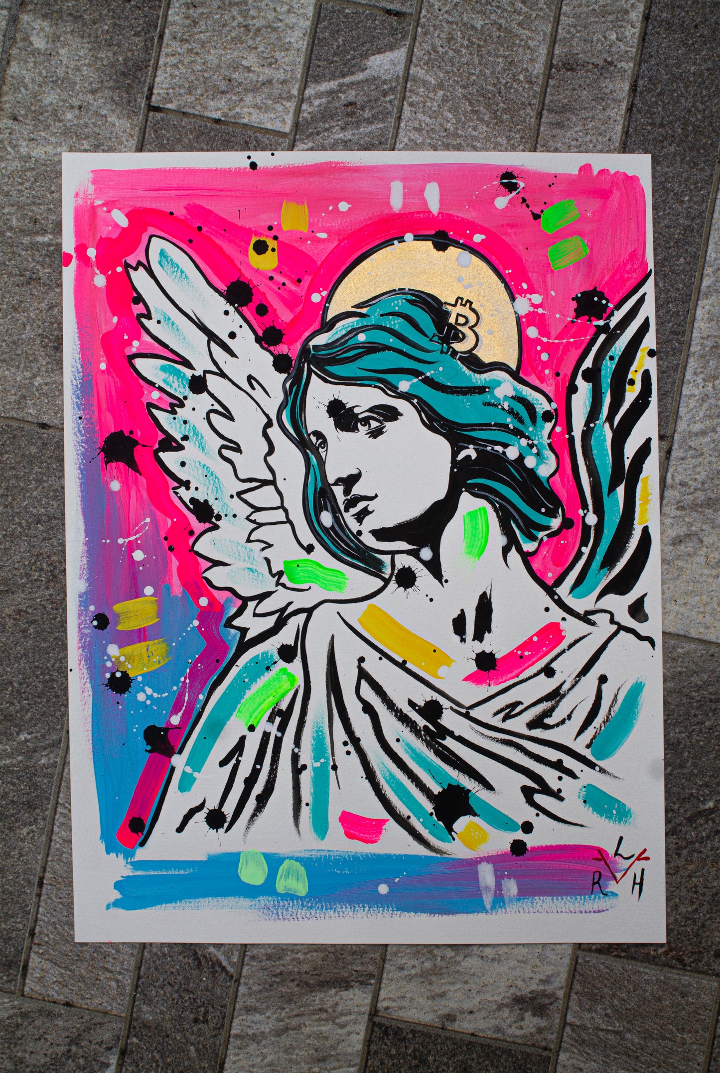 Bitcoin Angel — Sky Blue & Pink