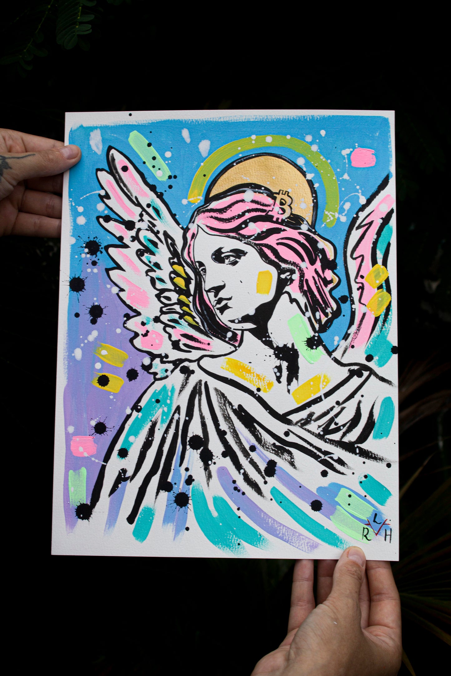 Bitcoin Angel — Sky Blue & Lilac