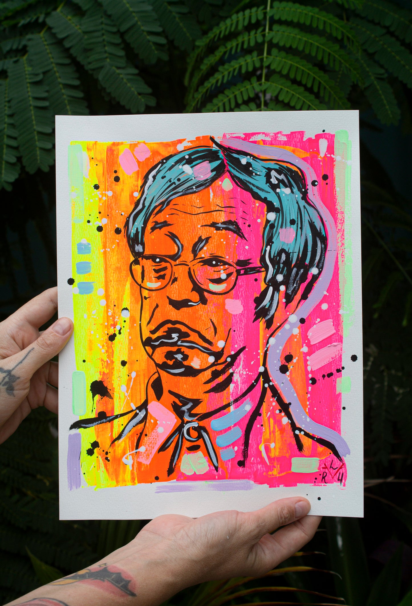 Nakamoto Myth — Orange & Electric Pink