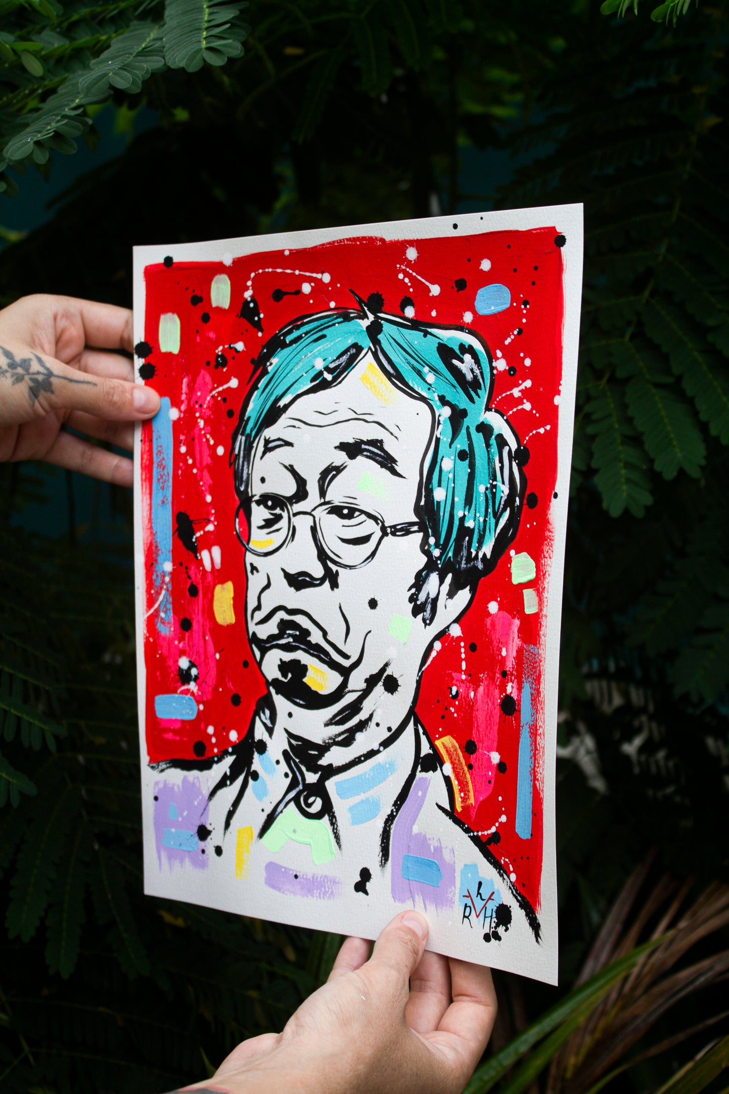 Nakamoto Myth — Red & Turquoise