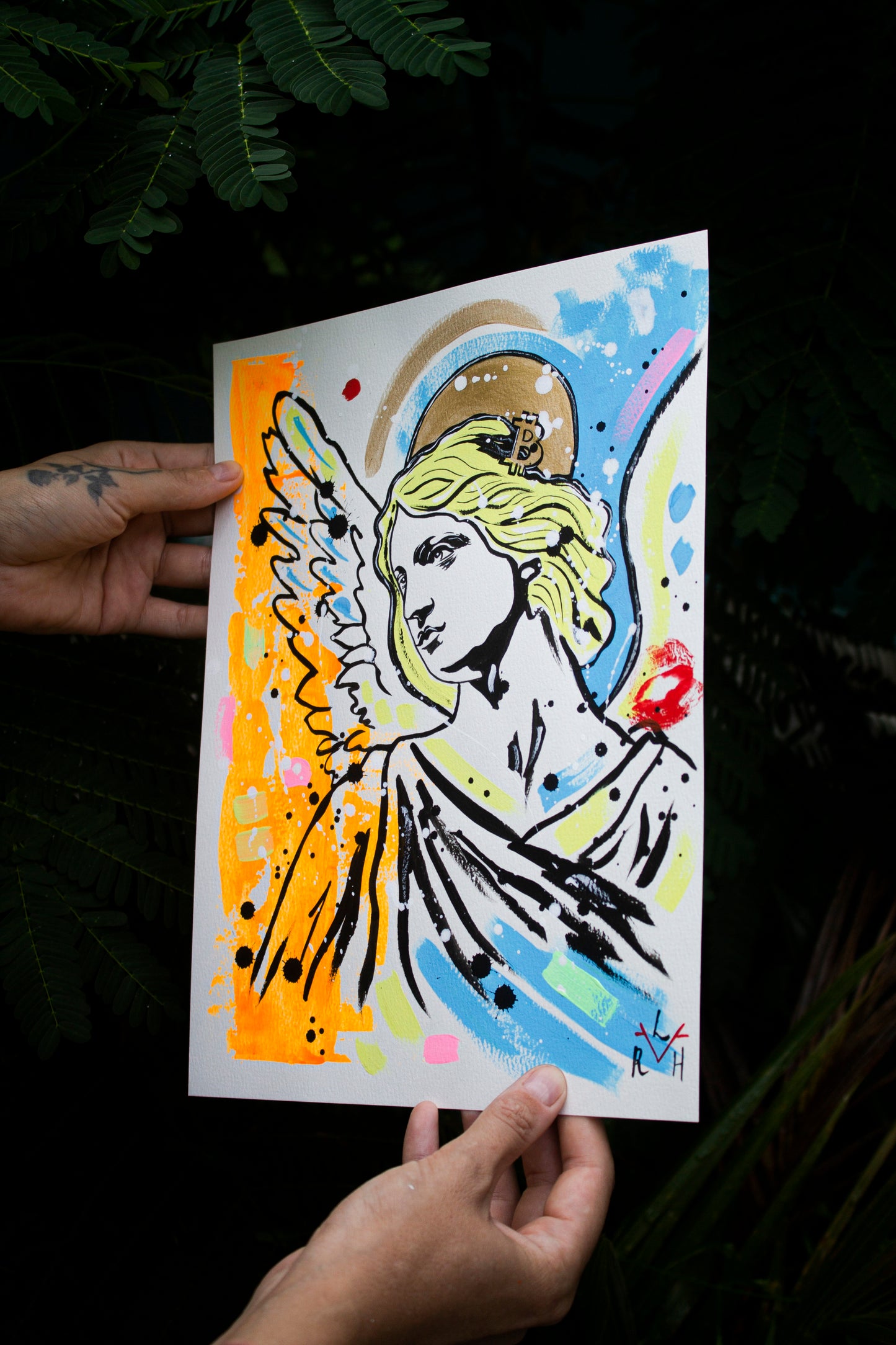 Bitcoin Angel — Orange, Blue & The Kiss