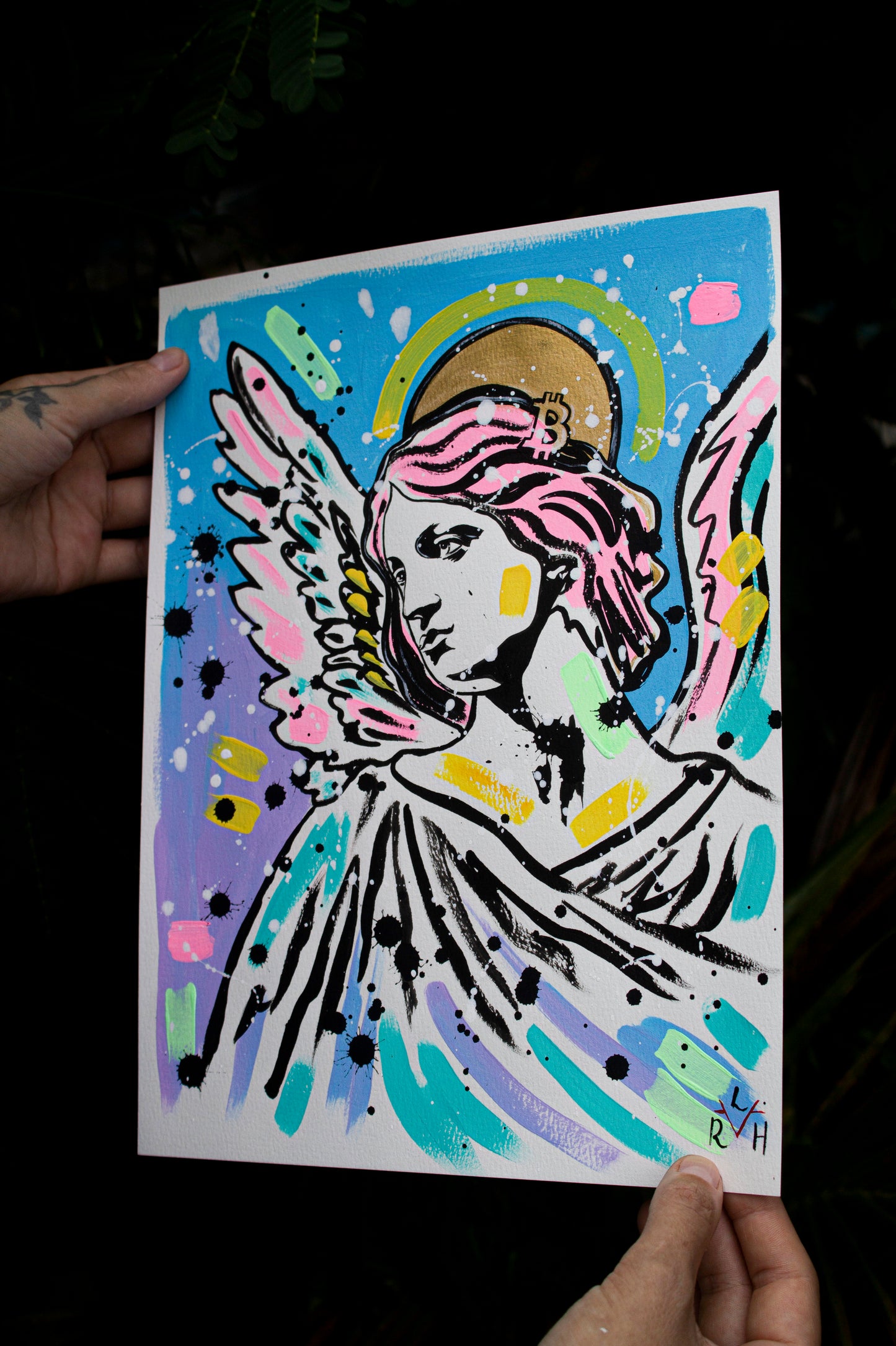 Bitcoin Angel — Sky Blue & Lilac