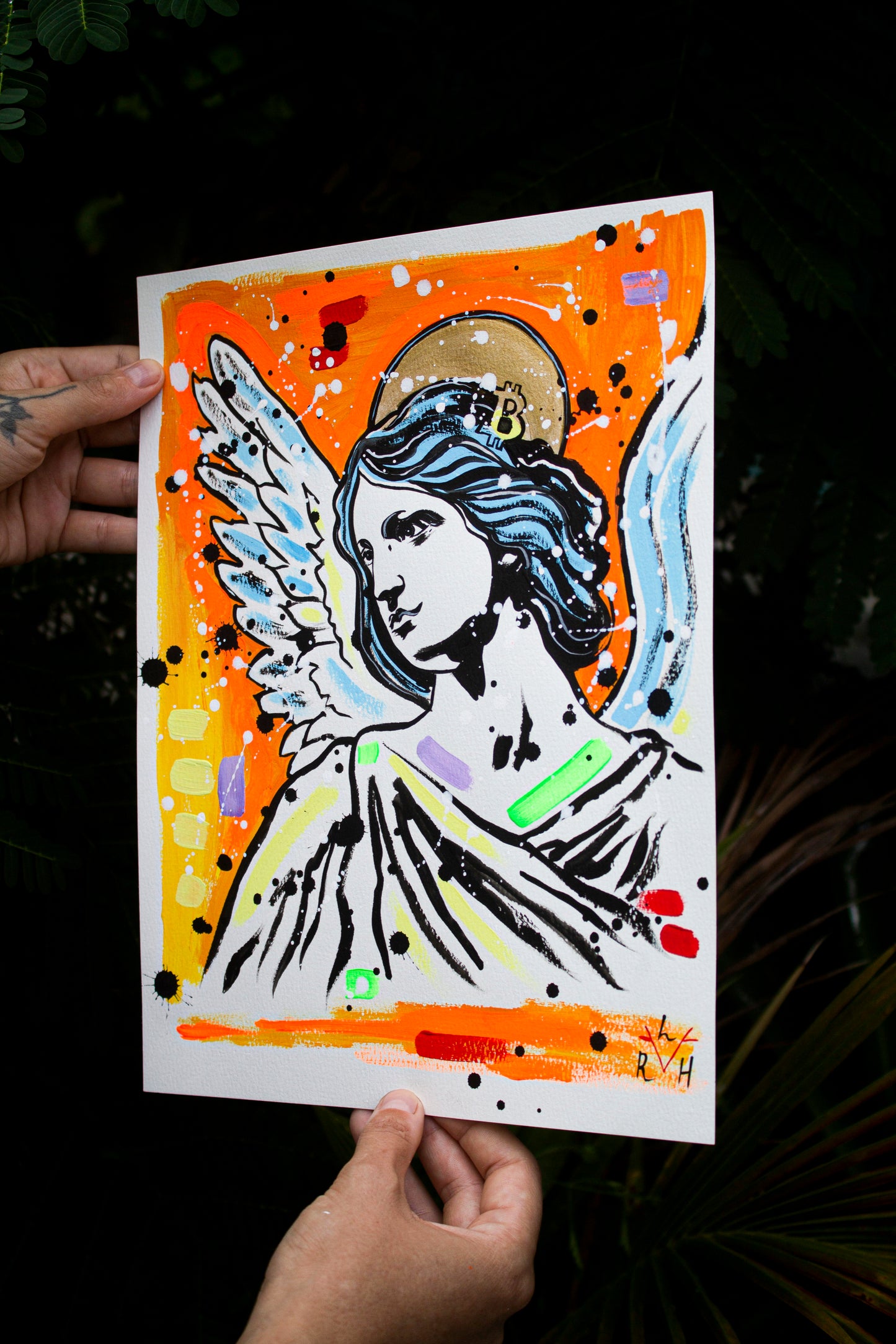 Bitcoin Angel — Orange & Yellow