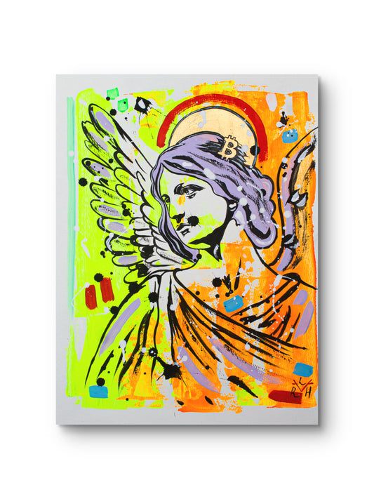 Bitcoin Angel — Orange & Lilac