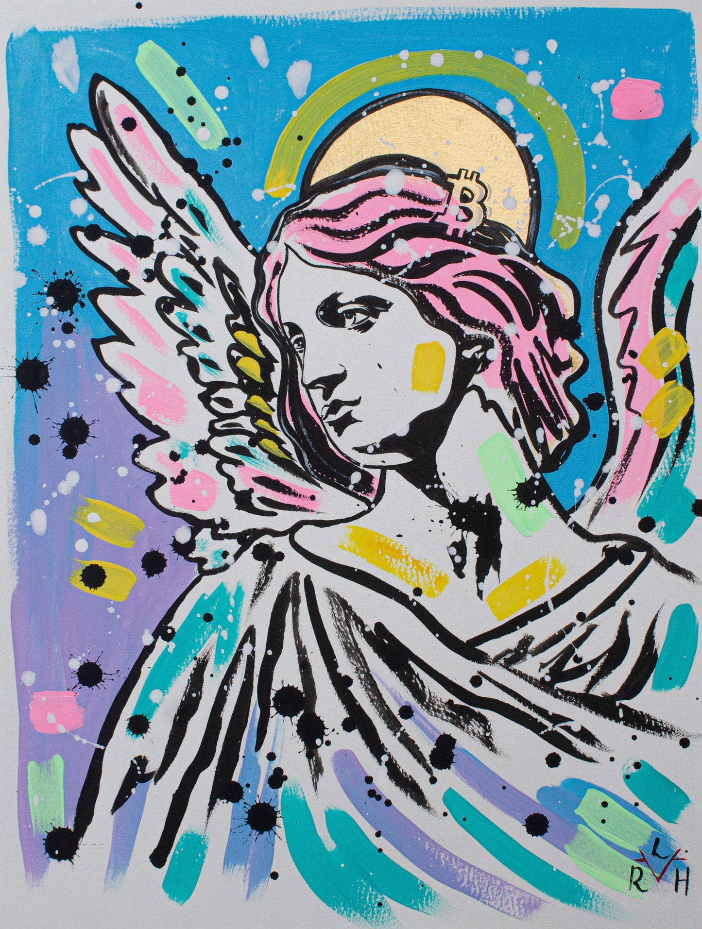 Bitcoin Angel — Sky Blue & Lilac
