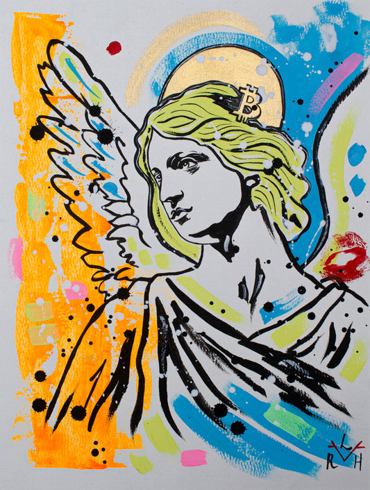 Bitcoin Angel — Orange, Blue & The Kiss