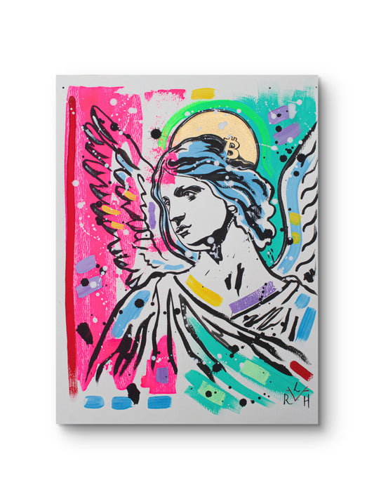 Bitcoin Angel — Pink & Turquoise